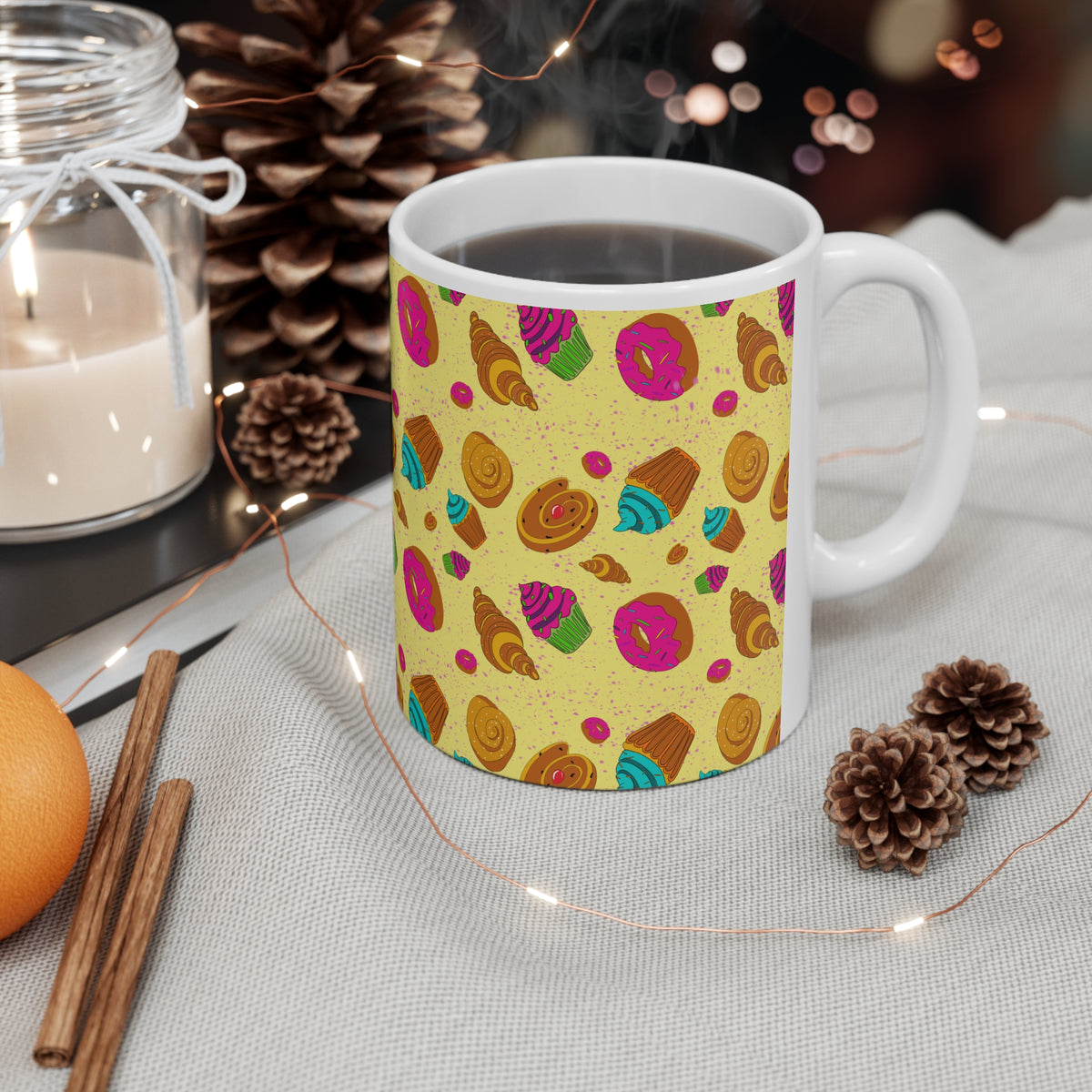 Pastry White Ceramic Mug, 11oz