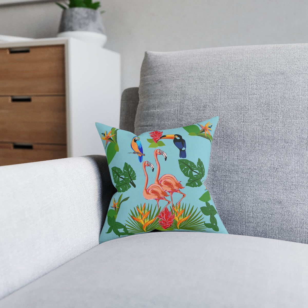 Flamingo fancy Square Pillow